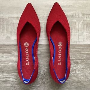 Rothy’s the Point Chili Red Pointed Toe Flats